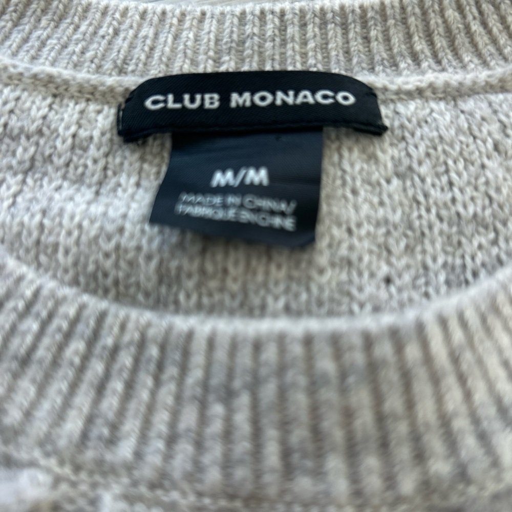Club Monaco Cream Sweater with Ruffle Detail - Picture 2 of 6